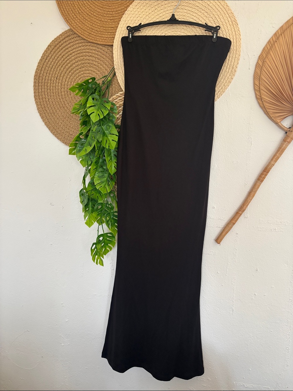Rainbow Black Strapless Maxi Skirt